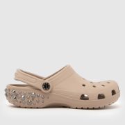 Crocs Classic Studded Clog Sandals in Taupe Crocs Classic Studded Clog Sandals in Taupe
