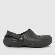 Crocs Classic Fuzz Lined Clog Sandals in Black Crocs Classic Fuzz Lined Clog Sandals in Black