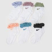 Nike White Multi Kids Ruffle Ankle Socks 6 Pk Nike White Multi Kids Ruffle Ankle Socks 6 Pk