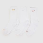 Nike White Multi Everyday Plus Crew Socks 3PK Nike White Multi Everyday Plus Crew Socks 3PK