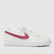 Nike White & Burgundy Court Borough Low Girls Youth Trainers Nike White & Burgundy Court Borough Low Girls Youth Trainers