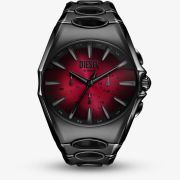 Diesel Mens D-Curve Black Steel Red Dial Chronograph Watch DZ4696 Diesel Mens D-Curve Black Steel Red Dial Chronograph Watch DZ4696
