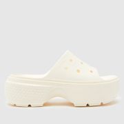 Crocs Stomp Slide Sandals in White Crocs Stomp Slide Sandals in White