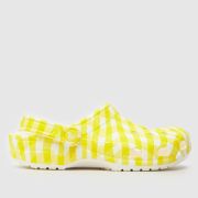 Crocs Women's Classic Gingham Clog Sandals in Yellow & White, Size: 6 Crocs Women's Classic Gingham Clog Sandals in Yellow & White, Size: 6