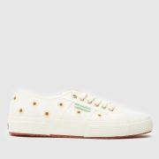 Superga 2750 Embroidery Sunflower Trainers in White & Yellow
