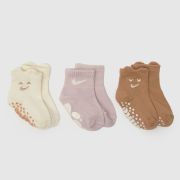 Nike Brown Multi Infant Cozy Ribbed Socks 3 Pk