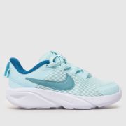 Nike White & Pl Blue Star Runner 4 Girls Toddler Trainers