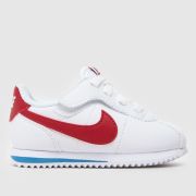 Nike White & Red Cortez Toddler Trainers