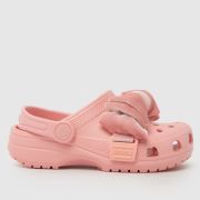 Crocs Pale Pink Classic Velvet Bow Clog Girls Junior Sandals