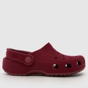 Crocs Burgundy Classic Velvet Clog Girls Junior Sandals