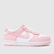 Nike White & Pink Dunk Low Girls Junior Trainers