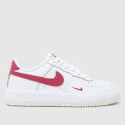Nike White & Burgundy Force 1 Low Girls Junior Trainers