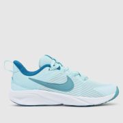 Nike White & Pl Blue Star Runner 4 Girls Junior Trainers