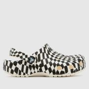 Crocs White & Black Classic Checker Clog Junior Sandals Crocs White & Black Classic Checker Clog Junior Sandals