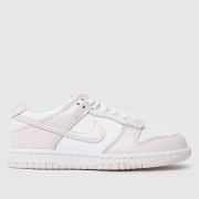 Nike White & Purple Dunk Low Girls Youth Trainers
