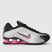 Nike Black & Silver Shox R4 Girls Youth Trainers