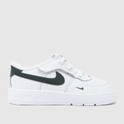 Nike White & Green Force 1 Low Easyon Toddler Trainers