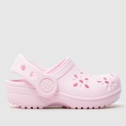 Crocs Pale Pink Classic Floral Cut Out Clog Girls Toddler Sandals