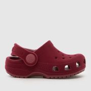 Crocs Burgundy Classic Velvet Clog Girls Toddler Sandals