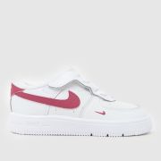 Nike White & Burgundy Force 1 Low Easyon Girls Toddler Trainers