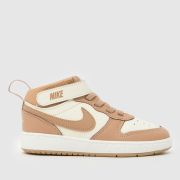 Nike Beige Multi Court Borough Mid 2 Girls Toddler Trainers