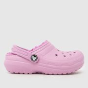 Crocs Pink Classic Lined Clog Girls Junior Sandals