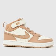 Nike Beige Multi Court Borough Mid 2 Girls Junior Trainers