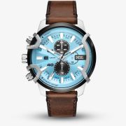 Diesel Mens Griffed Blue Chronograph Leather Strap Watch DZ4656 Diesel Mens Griffed Blue Chronograph Leather Strap Watch DZ4656