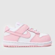 Nike White & Pink Dunk Low Girls Toddler Trainers