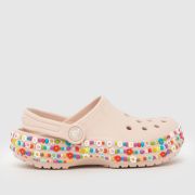 Crocs Pale Pink Classic Charms Clog Girls Junior Sandals