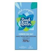 Seed&Bean 75g Extra Dark Bar 70% - Cornish Sea Salt [Pack of 10]