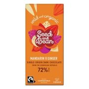 Seed&Bean 75g Extra Dark 72% - Mandarin & Ginger Org & FT [Pack of 10]