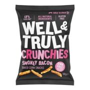 Well&Truly Crunchies Smokey Bacon 100g [Pack of 14]