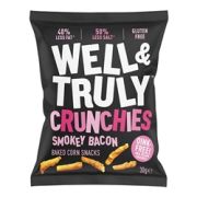 Well&Truly Crunchies Smokey Bacon 30g [Pack of 10]