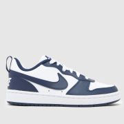 Nike White & Navy Court Borough Low Boys Youth Trainers