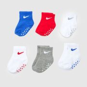 Nike Infant Grip Socks 6 Pack in Blue & Red, Size: 6-12M Nike Infant Grip Socks 6 Pack in Blue & Red, Size: 6-12M
