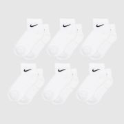 Nike White & Black Everyday Ankle Socks 6 Pack Nike White & Black Everyday Ankle Socks 6 Pack