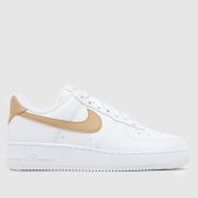 Nike Air Force 1 Trainers in White & Beige Nike Air Force 1 Trainers in White & Beige