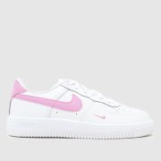 Nike White & Purple Force 1 Low Girls Junior Trainers Nike White & Purple Force 1 Low Girls Junior Trainers