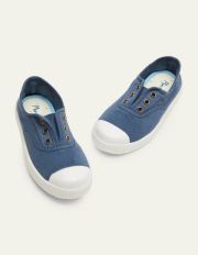 Laceless Canvas Pull-ons Navy Blue Boys Boden, Navy Blue