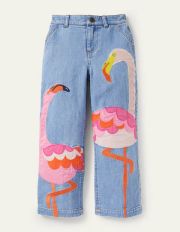 AppliquÃ© Jeans Mid Vintage Denim Flamingo Boden, Mid Vintage Denim Flamingo