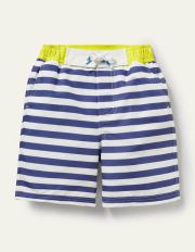 Board Shorts Ivory/Navy Stripe Boys Boden, Ivory/Navy Stripe