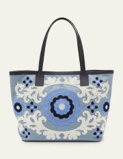 Embroidered Canvas Tote Dusty Blue Women Boden, Dusty Blue